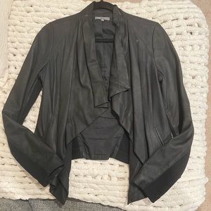 Vince black paper leather jacket S